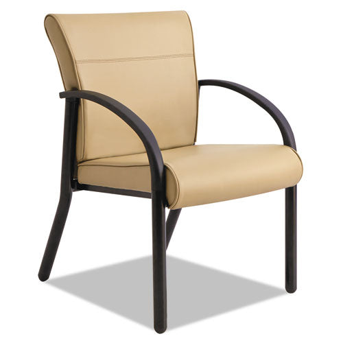 Gratzi Reception Series Guest Chair with Arms, Taupe Vinyl, Sold as 1 Each
