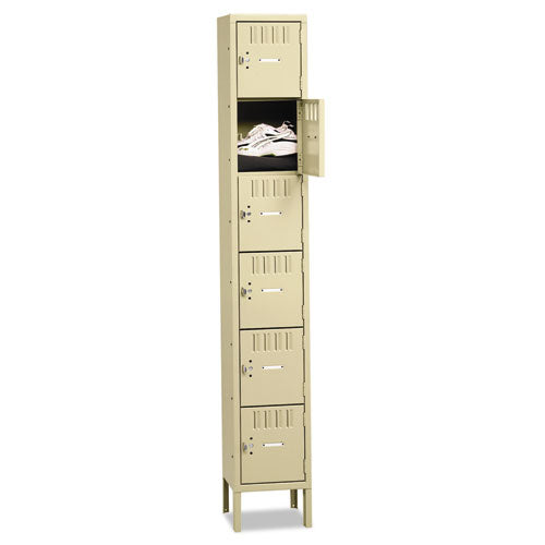 Box Compartments with Legs, Single Stack, 12w x 18d x 78h, Sand, Sold as 1 Each