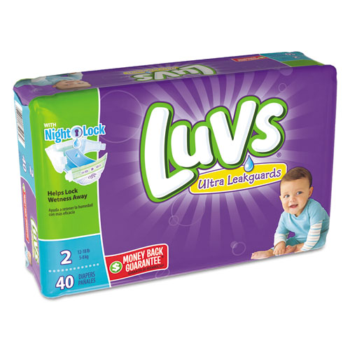 Diapers, Size 2: 12 to 18 lbs, 40/Pack, 2 Pack/Carton, Sold as 1 Carton, 2 Each per Carton 