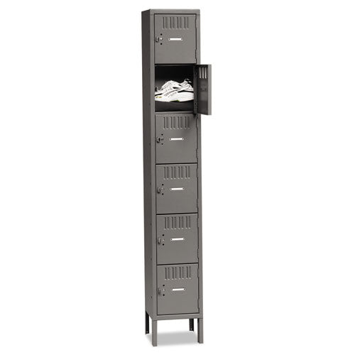 Box Compartments with Legs, Single Stack, 12w x 18d x 78h, Medium Gray, Sold as 1 Each