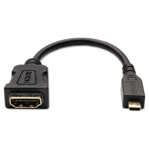 HDMI Adapter Cables, 6'', Black, Micro HDMI Male; HDMI Female, Sold as 1 Each