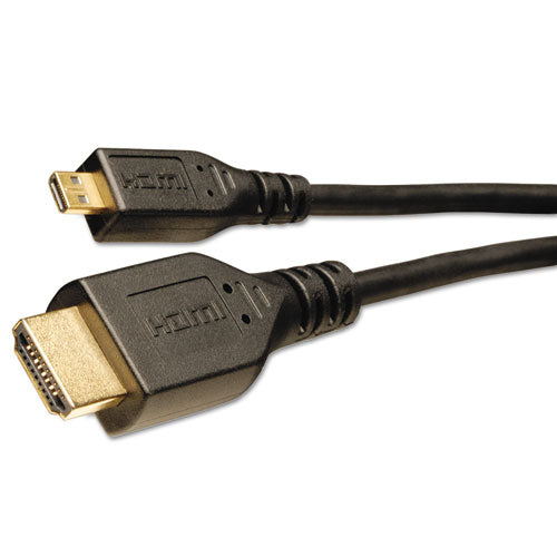 HDMI Cables, 6 ft, Black, HDMI 1.4 Male; Micro HDMI 1.4 Male, Sold as 1 Each