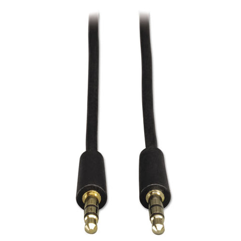 Audio Cables, 6 ft, Black, 3.5 mm Male; 3.5 mm Male, Sold as 1 Each