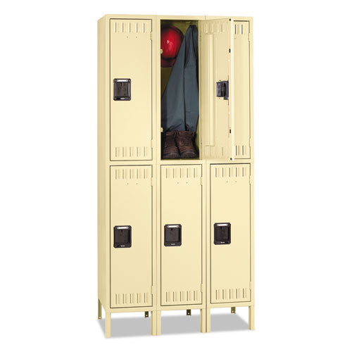 Double Tier Locker with Legs, Triple Stack, 36w x 18d x 78h, Sand, Sold as 1 Each
