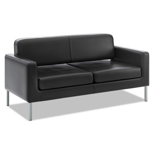 VL888 Series Reception Seating Sofa, 67 x 28 x 30 1/2, Black SofThread? Leather, Sold as 1 Each