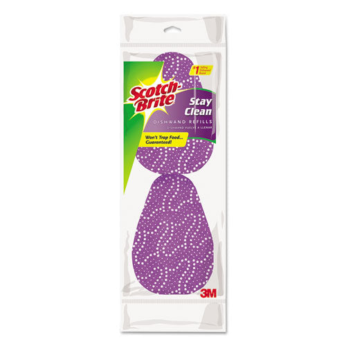 Stay Clean Dish Wand Refills, Purple, 3 1/2 x 4 2/5, 2/Pack, Sold as 1 Package