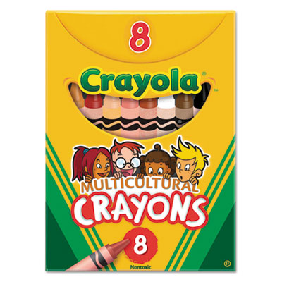 Crayola - Multicultural Crayons, 8 Skin Tone Colors/Box, Sold as 1 BX