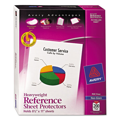 Top-Load Poly Sheet Protectors, Heavyweight, Letter, Nonglare, 200/Box, Sold as 1 Box, 200 Each per Box 