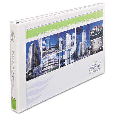 11" x 17" Heavy-Duty View Binders, Locking 1-Touch EZD Rings, 1" Cap, White, Sold as 1 Each