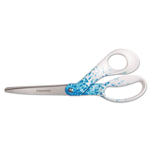 Premier Designer Series Scissors, 8" Length, Pointed, Blue/White, Sold as 1 Each