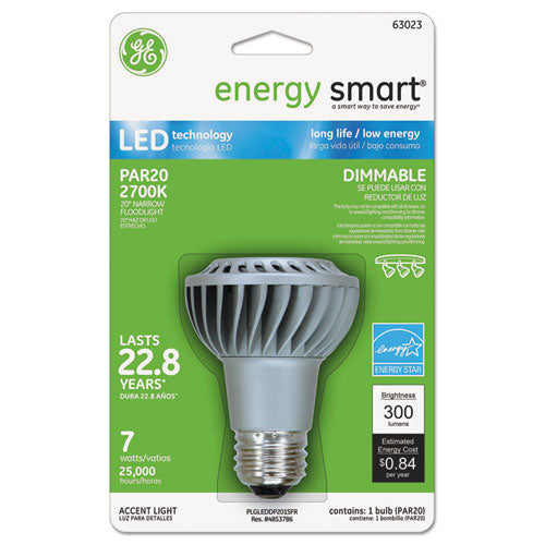 Energy smart Dimmable LED Bulb, Par20, 7 Watts, Sold as 1 Each