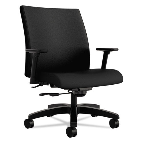 Ignition Series Big & Tall Mid-Back Work Chair, Black Fabric Upholstery, Sold as 1 Each
