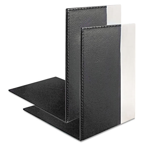 Architect Line Bookends, 6 3/4 x 6 3/4 x 5, Black/Silver, Sold as 1 Pair