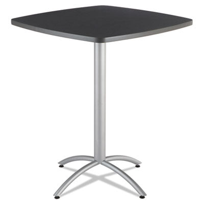 Caf?Works Table, 36w x 36d x 42h, Graphite Granite/Silver, Sold as 1 Each