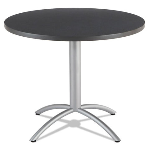 Caf?Works Table, 36 dia x 30h, Graphite Granite/Silver, Sold as 1 Each