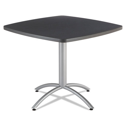 Caf?Works Table, 36w x 36d x 30h, Graphite Granite/Silver, Sold as 1 Each
