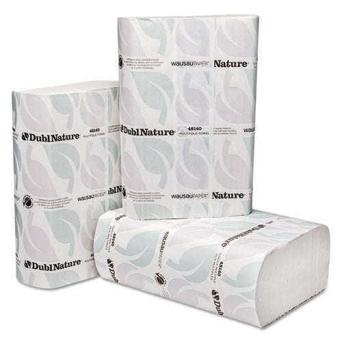 DublNature Multifold Towels, White, 9 1/8 x 9 1/2, 250/Pack, 16 Packs/Carton, Sold as 1 Carton, 16 Package per Carton 