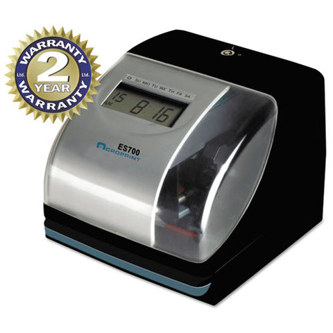 Acroprint - ES700 Digital, Atomic Time Recorder, Black, Sold as 1 EA