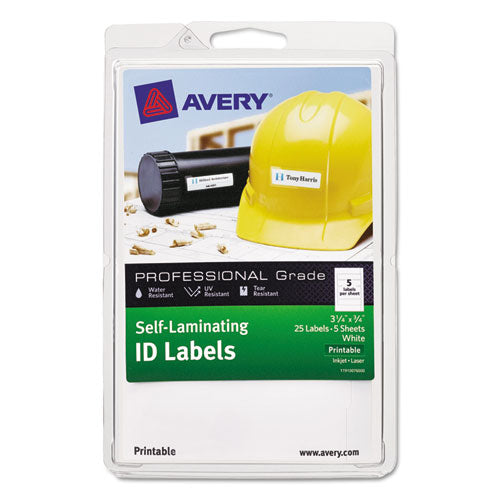 Durable Self Laminating ID Labels, 4 x 6 Sheet, 3/4 x 3 1/4, White, 25/Pack, Sold as 1 Package