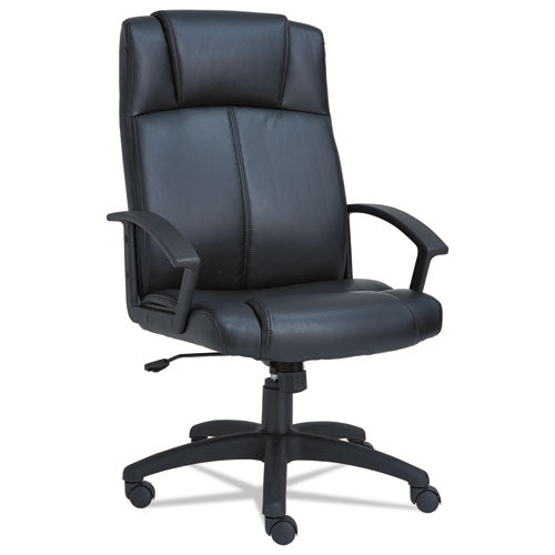 CL Series High-Back Leather Chair, Black, Sold as 1 Each
