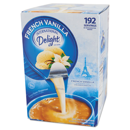 Flavored Liquid Non-Dairy Coffee Creamer, French Vanilla, .44 oz Cups, 192/Ctn, Sold as 1 Carton, 192 Each per Carton 