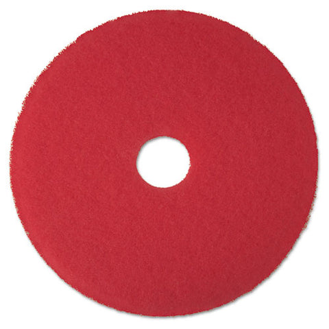 3M - Buffer Floor Pad 5100, 17-inch, Red, 5 Pads/Carton, Sold as 1 CT