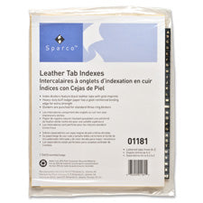 Sparco Leather Alpha Tab Index, Sold as 1 Set