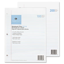 Sparco Notebook Filler Paper, Sold as 1 Package, 100 Sheet per Package 