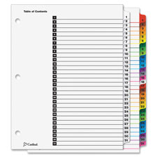 Cardinal OneStep Printable Table of Contents Dividers, Sold as 1 Set