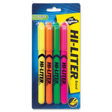 Avery Hi-Liter Fluorescent Pen Style Highlighters, Sold as 1 Set, 4 Each per Set 