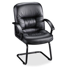 Lorell Tufted Leather Executive Guest Chair, Sold as 1 Each