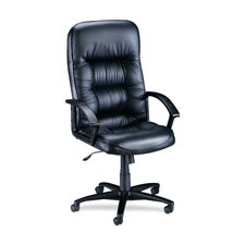 Lorell Tufted Leather Executive High-Back Chair, Sold as 1 Each