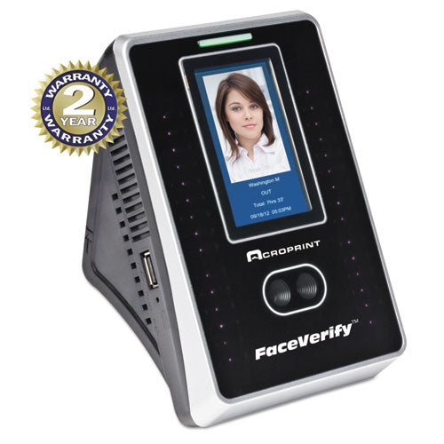 TimeQplus FaceVerify System, 4 x 3 x 6, Black, Sold as 1 Each
