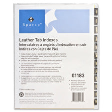 Sparco Leather Monthly Tab Index, Sold as 1 Set