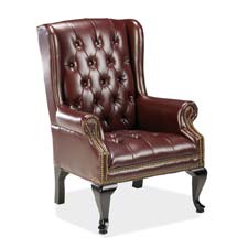 Lorell 777 QA Queen Anne Wing-Back Reception Chair, Sold as 1 Each