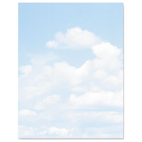 Design Paper, 24 lbs., Clouds, 8 1/2 x 11, Blue/White, 100/Pack, Sold as 1 Package