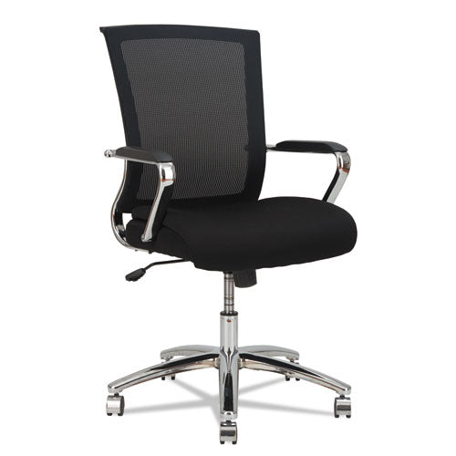 ENR Series Mid-Back Slim Profile Mesh Chair, Black/Chrome, Sold as 1 Each