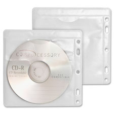 Compucessory Double-Pocket CD/DVD Sleeve, Sold as 1 Package, 100 Each per Package 
