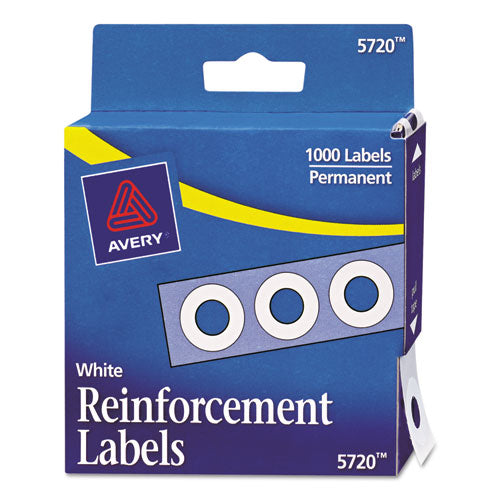 Avery - Hole Reinforcements, 1/4-inch Diameter, White, 1000/Pack, Sold as 1 PK