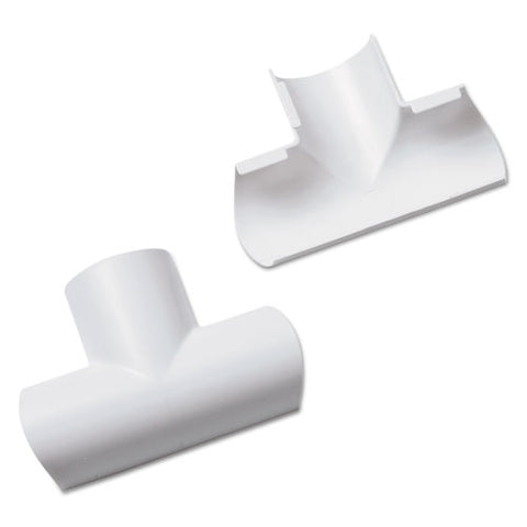 Clip-Over Equal Tee for Mini Cord Cover, White, 2 per Pack, Sold as 1 Package