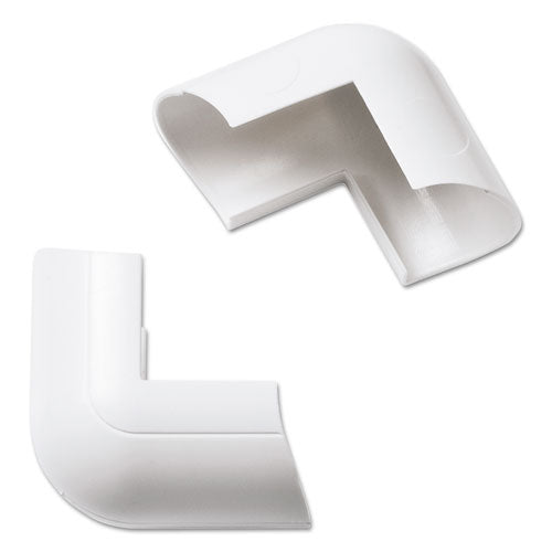 Clip-Over External Bend for Mini Cord Cover, White, 2 per Pack, Sold as 1 Package