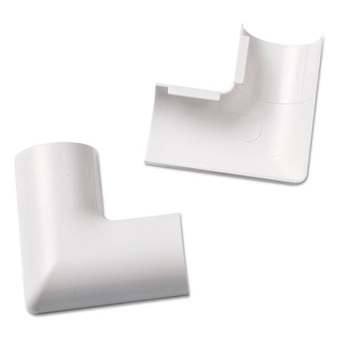 Clip-Over Flat Bend for Mini Cord Cover, White, 2 per Pack, Sold as 1 Package