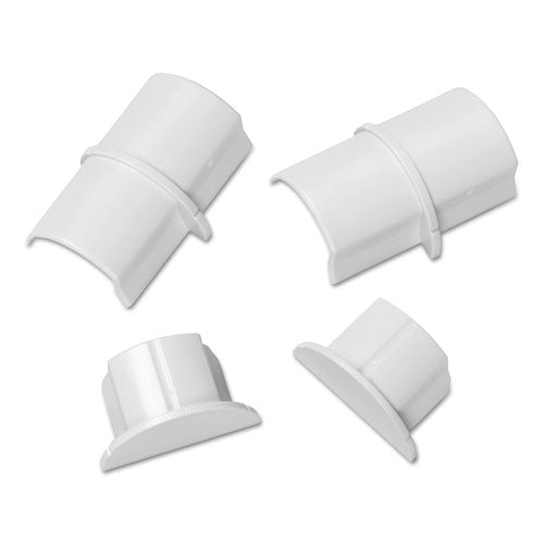 Smooth Fit Connector and End Cap Pack, White, 2 Connectors, 2 Endcaps per Pack, Sold as 1 Package