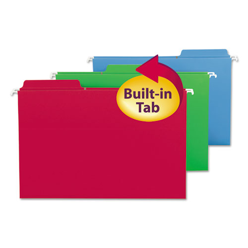 FasTab Hanging Folders, Legal, Assorted, 18/Box, Sold as 1 Box, 18 Each per Box 