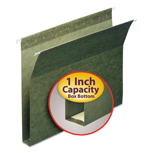 Smead - 1-inch Capacity Box Bottom Hanging File Folders, Letter, Green, 25/Box, Sold as 1 BX