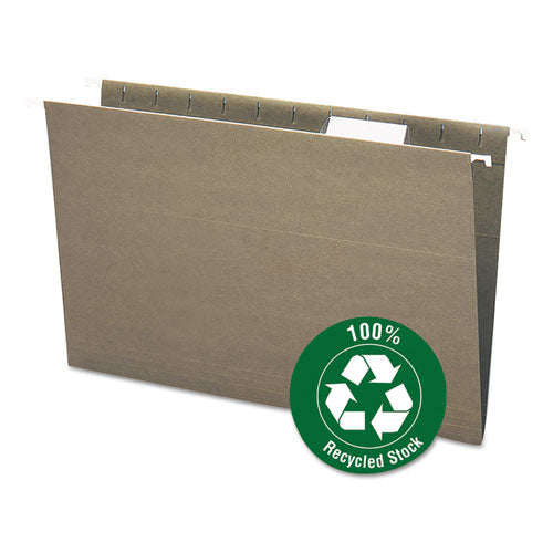 Smead - Recycled Hanging File Folders, 1/5 Tab, 11 Point Stock, Legal, Green, 25/Box, Sold as 1 BX