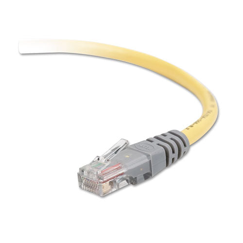 Belkin - CAT5e Molded Crossover Patch Cable, RJ45 Connectors, 50 ft., Yellow, Sold as 1 EA