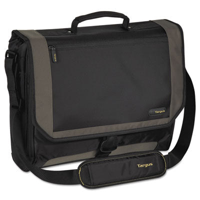 Targus - CityGear Miami Messenger Laptop Case, Nylon, 19 x 5 x 14, Black/Gray/Yellow, Sold as 1 EA