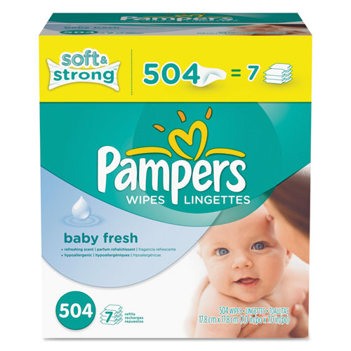 Baby Fresh Wipes, White, Cotton, 504/Carton, Sold as 1 Carton, 504 Each per Carton 