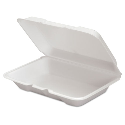 Foam Hinged Container, 9 1/4 x 6 1/4 x 2.31, White, 100/Bag, 2 Bag/Carton, Sold as 1 Carton, 200 Each per Carton 
